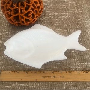 Vintage milk glass fish
